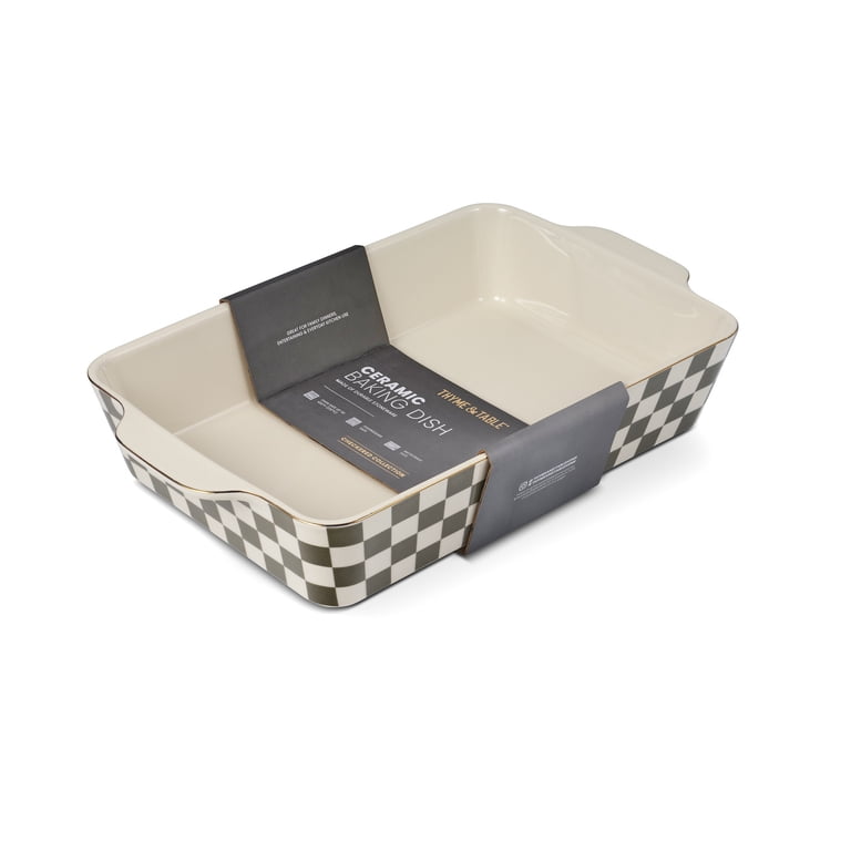 Thyme & Table 9x13 Green Checkered Ceramic Baking Dish photo 8