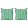thumbnail image 1 of Ambesonne Tropical Throw Pillow Cover 2 Pack, Summer Palms on Stripes, 18", Seafoam Forest Green, 1 of 2