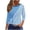 Blue, variant on ChaoHeng Womens Tops Trendy Casual Womens Tops Plus Size 3/4 Sleeve Front Cutout Allover Print Base Layer Cotton Summer Trendy Tops Red S