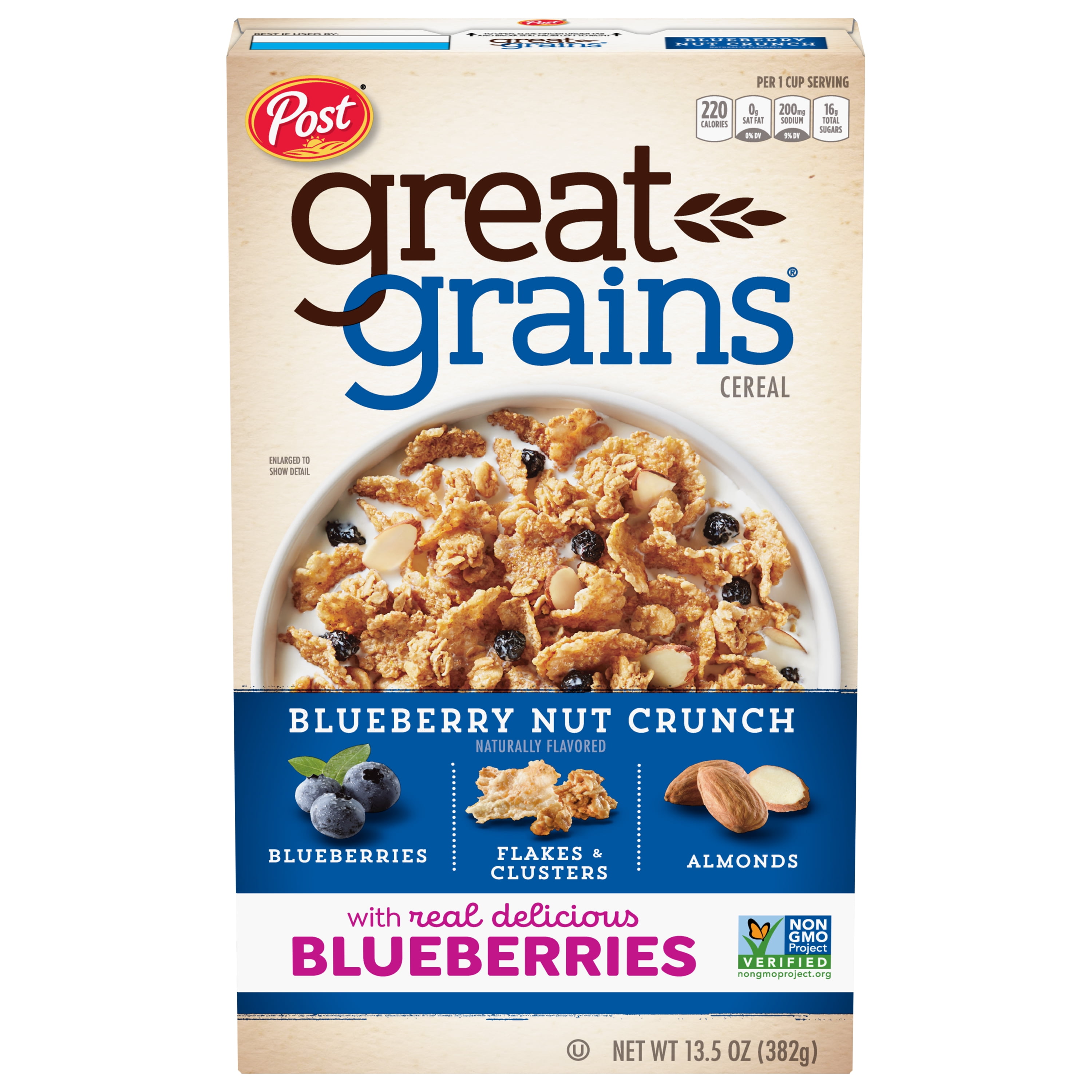 Post Great Grains Blueberry Morning Whole Grain Cereal 13.5 oz. Box