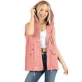 thumbnail image 3 of Womens Sleeveless Military Hooded Anorak Vest Jacket, 3 of 6