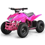 Angle View: MotoTec 24V Kids Battery Powered ATV Four Wheeler Titan V5 Pink