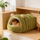 thumbnail image 5 of Cama cerrada para gatos, removible y lavable, cueva de invierno, nido plegable, cálido y seguro para gatos y perros pequeños de interior, cabaña de felpa cómoda y acogedora para mascotas, 5 of 6