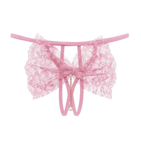 

Panties Clearance Women S Trendy Open File Fascinate Embroidery Flowers Briefs Pink One Size