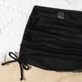 thumbnail image 6 of kpoplk Girls Bikini Swimsuit 3 Piece Outfit Halter Neck Top High Waisted Bottom and Mesh Beach Skirt Cover Up for 5-12 Years(Black,6-7 Y), 6 of 7