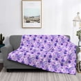thumbnail image 2 of Uemuo Violet Printed Throw Blanket for Couch, Fluffy Fuzzy Blankets for Bed, Sofa, Cozy Flannel Faux Fur Blanket-50"x40", 2 of 6