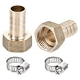 thumbnail image 6 of Uxcell 14mm Barbed x G1/2 Female Barb Hose Fitting Brass with Hose Clamp 2Set, 6 of 6
