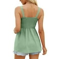 thumbnail image 6 of WRKEKC Womens Cami Tank Tops Solid Color Thin Strap Smocked Waist Ruffled Hem Sleeveless Tank Top for Summer Styling and Casual Gatherings, 6 of 8