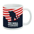 thumbnail image 1 of We Will Overcome USA Soldiers First Responders Police Firefighter America White Mug, 1 of 4