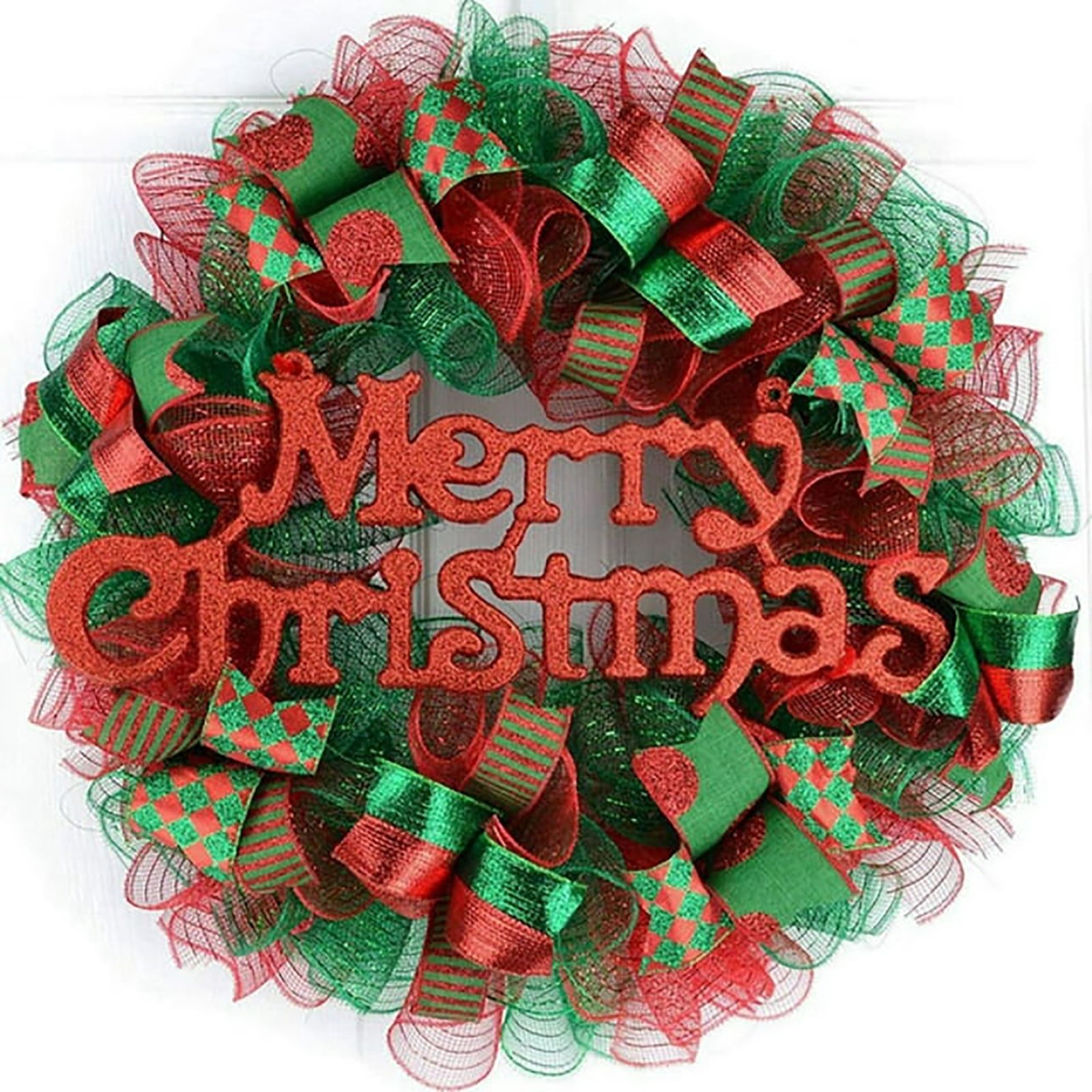 pdqouc 4 Decor Mesh Ribbon Roll 10 Inch X 30 Feet Each Roll Poly Mesh Metallic Foil Ribbon Christmas Party Ribbon for Wreath Decoration DIY Crafts Making Supplies(Red&Green)