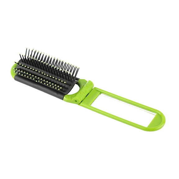 Folding Compact Hair Brush for Smooth Static Detangling and Portable Travel Styling Care