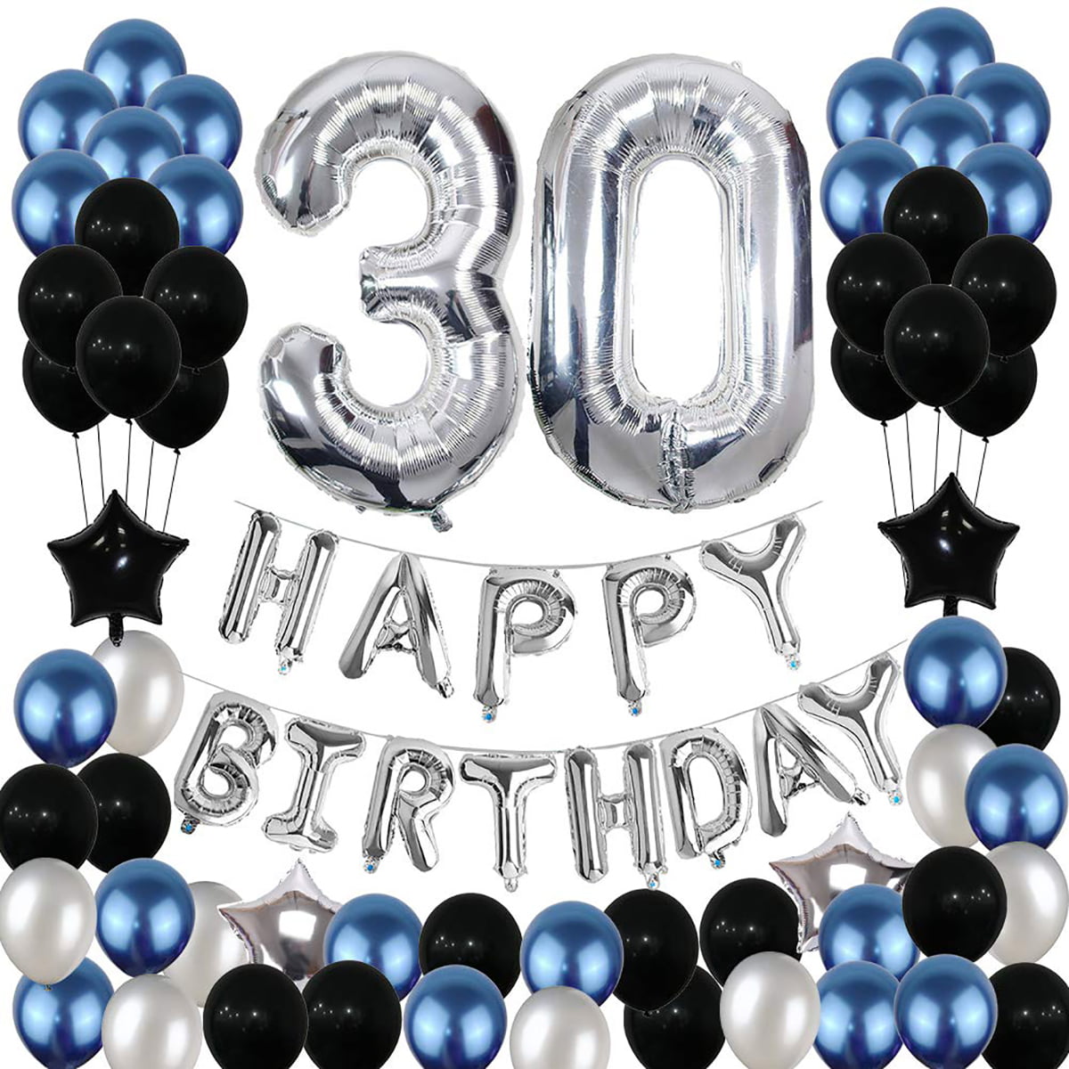 Silver Glittered Age 30 30th Birthday Table Centrepiece Decoration New & Boxed 