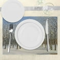 thumbnail image 3 of Ambesonne Winter Place Mats Set of 4, Snowy Paris City View, Standard Size, White Blue Grey, 3 of 6