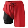 thumbnail image 4 of MIXUE Mens Shorts Summer Solid Color Swim Trunks Compresssion Liner Inseam Bathing Suit Pockets Mens Workout Shorts Outwear,Red,XXXXXL, 4 of 4