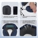 thumbnail image 3 of Almohada de Cuello de Viaje con Capucha Grande para Avión, Lavable, Espuma Viscoelástica, Azul, 3 of 7