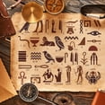 thumbnail image 7 of 2Pcs 11x8.6 Inch Self-Adhesive Silk Screen Printing Stencil Egyptian Theme Silk Screen Stencil Hieroglyphics for Egyptian Mesh Transfer Stencils for Painting on Wood DIY T-Shirt, 7 of 7