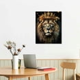 thumbnail image 3 of Nawypu Large Lion Canvas Wall Art, lion king with crown Black Gold, Wall Decor Africa wild animals, Prints Pictures for Man Living Room Bedroom Bathroom Home Decor Ready to Hang, Arts, 3 of 5