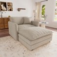 thumbnail image 2 of Muumblus Oversized Lounge Chair with Ottoman, Plush Cloud Accent Armchair for Living Room, Bedroom, Camel Chenille, 2 of 7