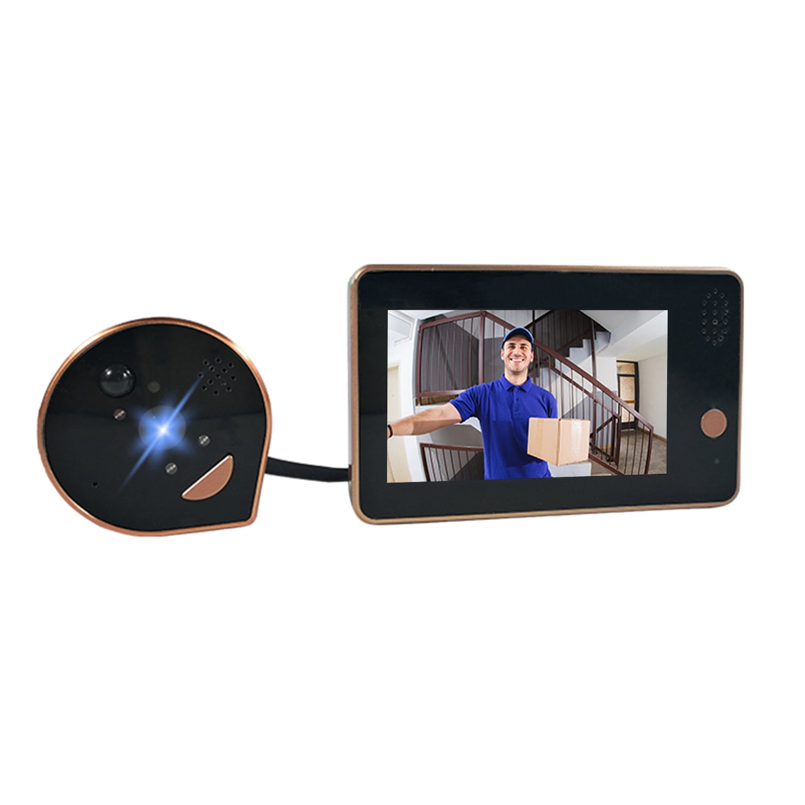 4.3in 1MP HD Display Electric Door Bell Peephole Camera Video Doorbell Kit Recording Night Vision for 1-Family House 