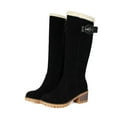 thumbnail image 5 of Black Female Warm Boots With Chunky Heel And Belt Buckle Design For Outdoor Winter Fashion, 5 of 6
