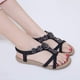 thumbnail image 3 of Sandalias de verano para mujer, chanclas casuales cómodas, zapatos de playa, sandalias planas elásticas con tiras en T y tobillo para mujer, 3 of 7