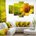 thumbnail image 1 of Tournesols de Toscane sur Fond Vert - Impression sur Toile Florale, 1 of 4