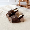 thumbnail image 2 of Duqingm Toddler Sandals Toddler Boys Girls Double Buckle Sandals Children's Adjustable Back Strap Water Sandal Brown,9, 2 of 7
