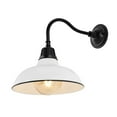 thumbnail image 2 of JONATHAN Y Aurora 12.25" 1-Light Farmhouse Industrial Indoor/Outdoor Iron LED Gooseneck Arm Outdoor Sconce, White, 2 of 7