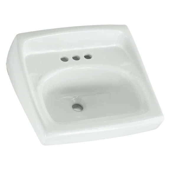 American Standard Lucerne Wall Hung Bathroom Sink in White with 4 in. Faucet Holes