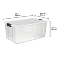 thumbnail image 3 of Sterilite 19909804 116 Quart/110 Liter Ultra Latch Box, Clear with a White Lid and Black Latches, 4-Pack 116 Quart 4-Pack, 3 of 3