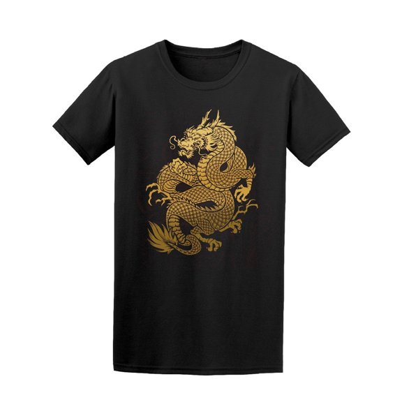 Coiled Dragon Gold On Red Tee Men's -Image by Shutterstock