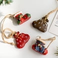 thumbnail image 3 of D-GROEE Festive Tree Ornaments Festive Resin Christmas Ornaments Set of 4 Xmas Tree Bell Stocking Design Vintage Style with Lanyard for Holiday Decorations, 3 of 8