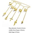 thumbnail image 3 of ORUYROP Fashion Rings, Adult Kurapika Chains Bracelet Hunter Cosplay Cool Five Finger Rings Jewelry-Silver, 3 of 6