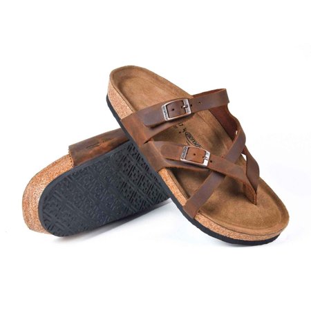 

Aerothotic Women s Zivah Leather Strappy Slide Sandals