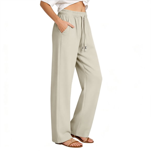 Inleife Womens Lightweight Quick Dry Straight Leg Pants Elastic Drawstring Waist Casual Outdoor Pants