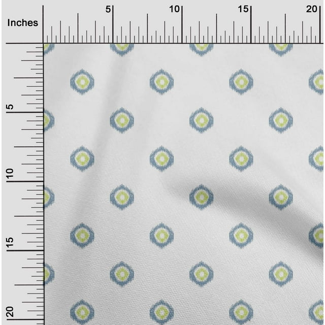 oneOone Cotton Poplin Fabric Circle Ikat Print Sewing Fabric BTY 56 Inch Wide