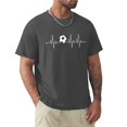 thumbnail image 1 of Camiseta de fútbol con latido del corazón para hombre camisa de cuello redondo camisetas negras de gran tamaño Verano, 1 of 7