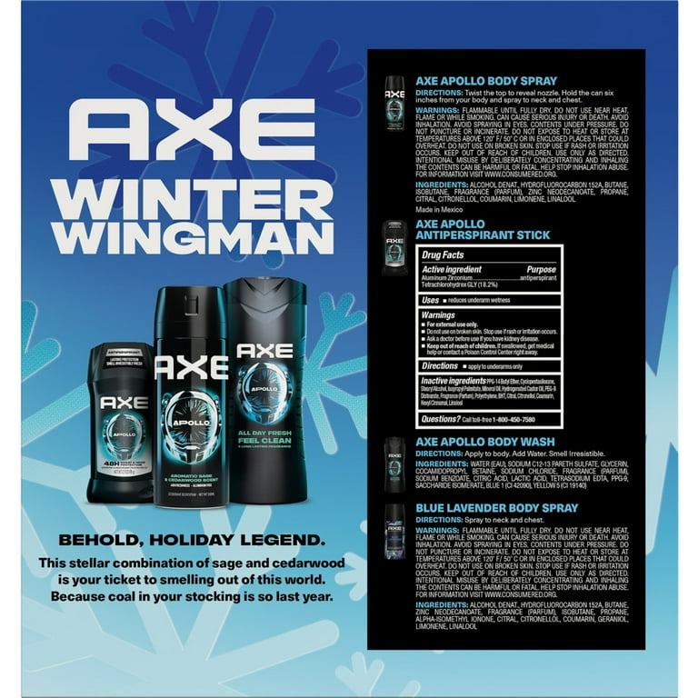 HIRONA 　Foamy Wash 180ml 2本セット AXE Winter Wingman Apollo Gift Set Body Wash, Deodorant Spray