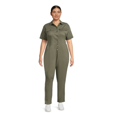 Celebrity Pink Juniors Plus Size Roll Cuff Boiler Suit