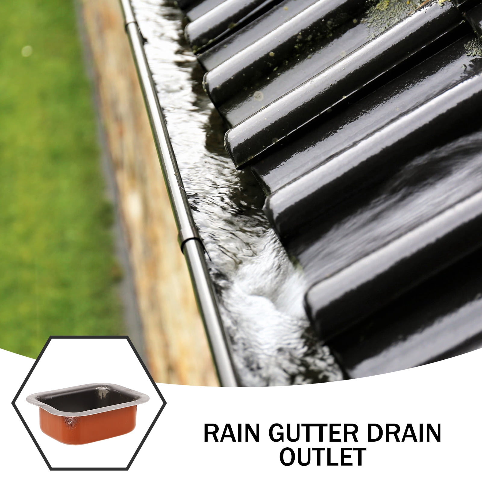 Downspout Gutter Y Connector Repair Part – Aluminum Rain Gutter Extension, 5x8cm Coffee Finish, Tool-Free Installation