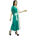thumbnail image 6 of Bimba Womens Long Rayon 2 Colours Kaftan With Belt Designer Beach Cover Up Caftan Maxi Dress, 6 of 6