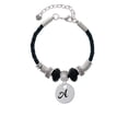 thumbnail image 2 of Delight Jewelry Silvertone Large Script Letter - A - 3/4'' Disc - Mom Celtic Knot Leather Bead Bracelet, 7"+2" Extender, 2 of 4