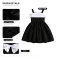 thumbnail image 6 of IPIO Girls Elegant Black and White Sleeveless Party Dress with Statement Bow, A-Line Skirt, 6 of 7