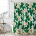 thumbnail image 6 of Polyester Fabric St. Patrick's Day Shower Curtain, Green Lucky Leaves Botanical Plants Waterproof Bathtub Curtain Bathroom Decor Set with Hooks 72 x 72 Inches, 6 of 6
