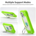 thumbnail image 3 of Case for Apple iPhone 14 6.1 inch with Double ring Stand 360° rotating bracket PC+silicone, Heavy-Duty Military Grade Shockproof Phone Cover,Neon green,For iPhone 14, 3 of 6