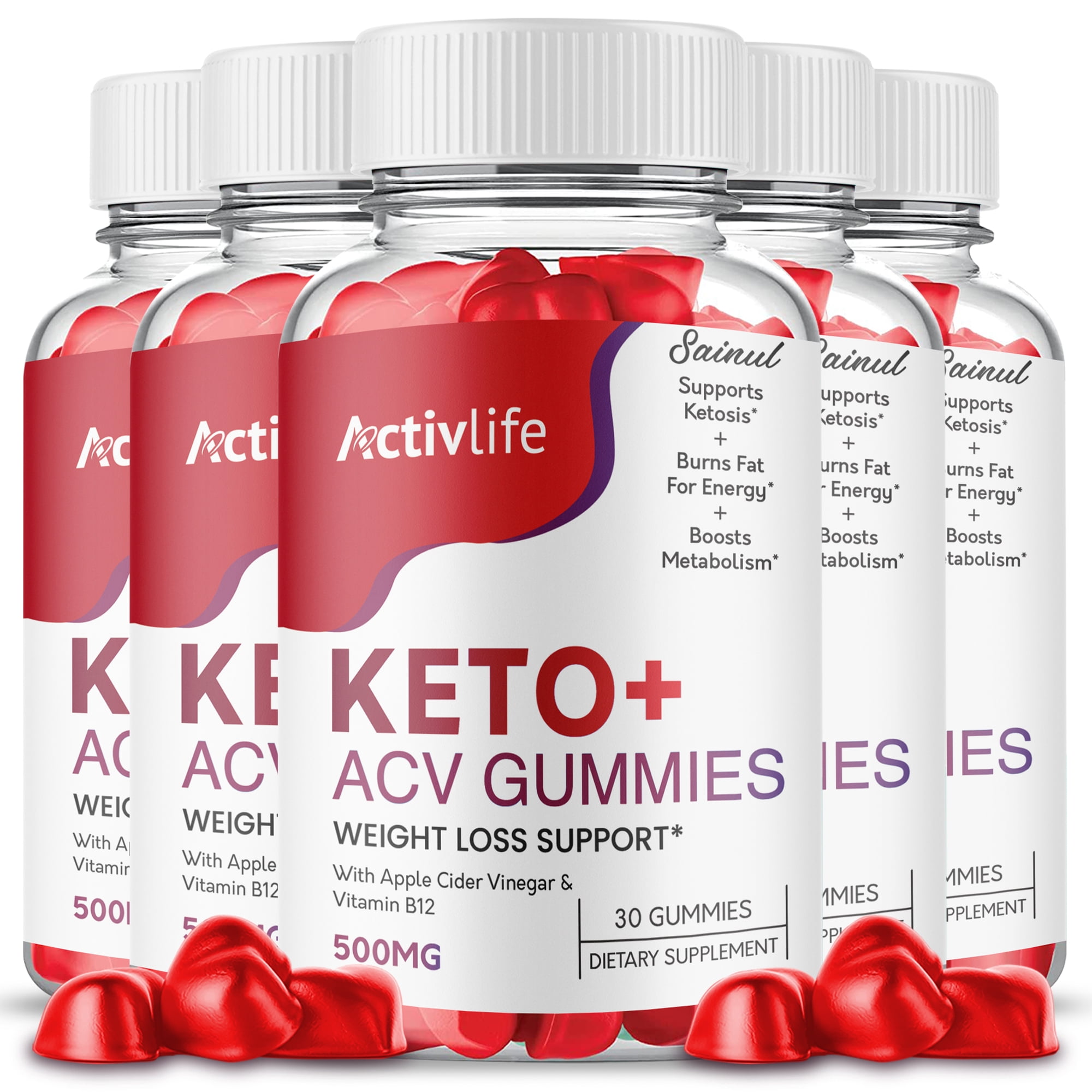 ActivLife Keto ACV Gummies, Maximum Strength, Apple Cider Vinegar, 5 Month Supply Dietary Supplement (5 Pack)