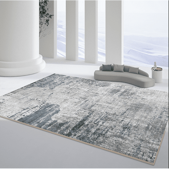 Nvzi Bathroom Rug Mat, Non-Slip Plush Shaggy Bath Carpet, Machine Wash Dry, Blue Gray,24*16inch