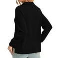 thumbnail image 5 of YUGYXL Women's Side Split Sweatshirt Lounge Solid Color Long Sleeve Clothes V Neck Collared Blouses Black M, 5 of 8