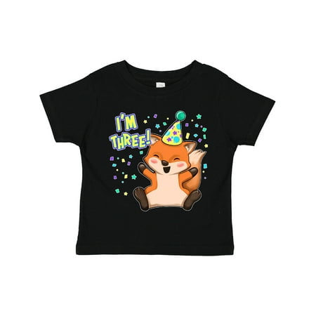 

Inktastic I m Three!- Cute Fox Birthday Gift Toddler Boy or Toddler Girl T-Shirt