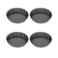 thumbnail image 1 of Miangastore 4pcs Quiche Pie Baking Pan Round Pizza Pan Pie Baking Pan with Loose Base, 1 of 9